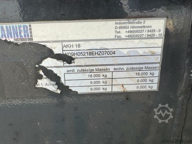 Holztransport Anhänger ZANNER AHK 18 Holzanhänger 2 Achse 3350kg