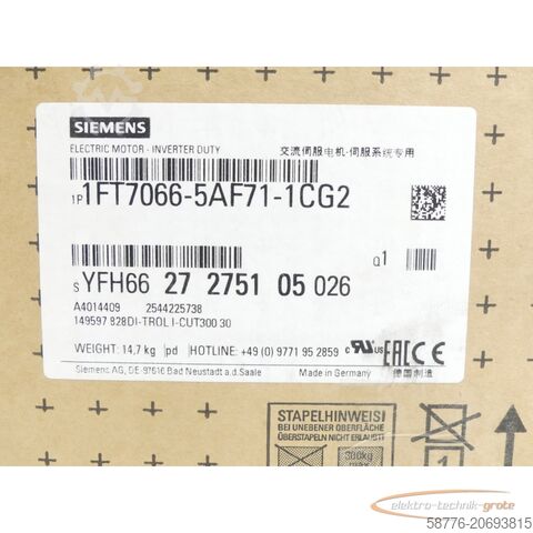 Siemens-motor Siemens 1FT7066-5AF71-1CG2 Synchronmotor SN:YFH6627275105026 - ! -