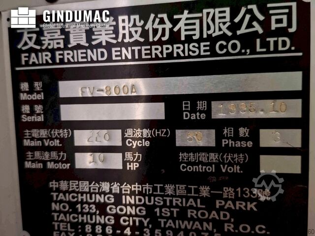 Vertical Machining Centre Feeler FV-800A