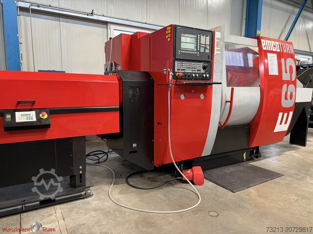 CNC-svarv med utrustning och C-axel EMCO E65 TM BigBore 95