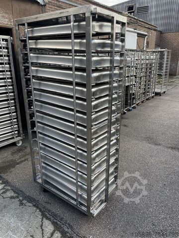 Stainless steel racks with gastro trays Unitech 18 x 30