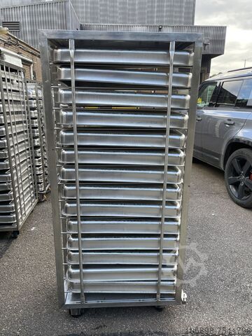 Stainless steel racks with gastro trays Unitech 18 x 30