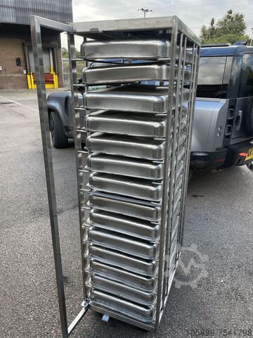 Stainless steel racks with gastro trays Unitech 18 x 30