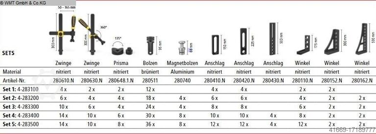 Accessoires voor lastafels SIEGMUND SET 3 /  28