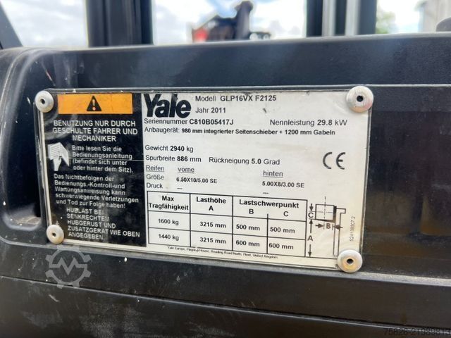 Carrello elevatore frontale YALE GLP16VX Gas 3,2M 1600KG