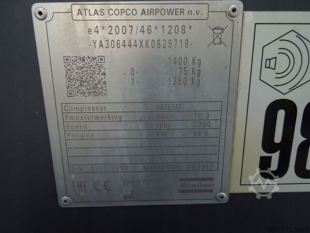 Mobile compressor Atlas Copco XATS 138