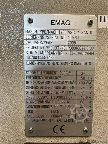 Függőleges eszterga EMAG VSC 7