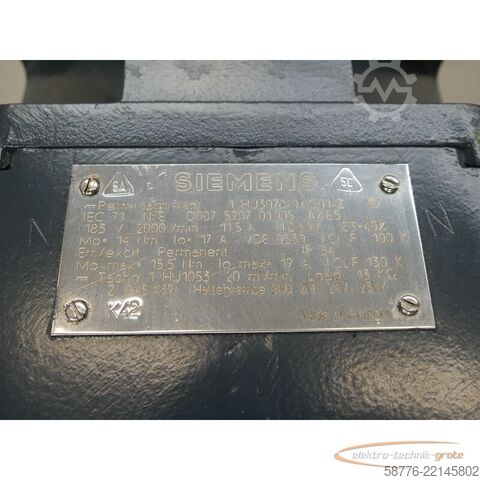 Unité de contrôle Siemens 1HU3078-0AC01-Z Permanent-Magnet-Motor SN: ED087590701005 mit 1HU1053
