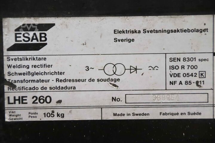 Elektrodesvejser 260 A ESAB LHE 260