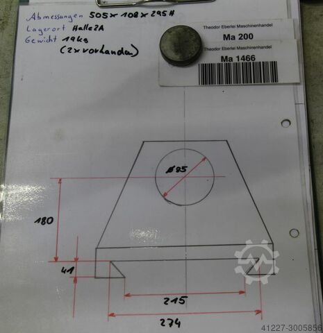 Tegenlager voor freesmachine unbekannt Bohrung 85 mm