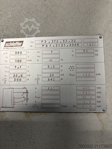 Spot welding machine Schlatter P 3.372.53.32