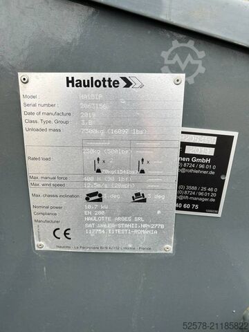 Scharnierende telescopische hoogwerker Haulotte HA 15 IP