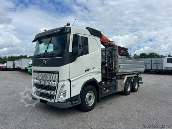 Camion ribaltabile trilaterale VOLVO FH 500 3-SEITEN KIPPER MEILLER MIT PALFINGER PK22002EH, RETARDER