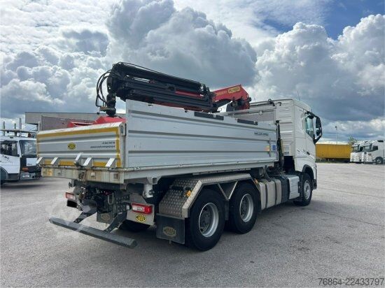 Camion ribaltabile trilaterale VOLVO FH 500 3-SEITEN KIPPER MEILLER MIT PALFINGER PK22002EH, RETARDER