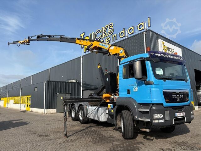 Containertransport (haakarmsysteem) MAN TGS 33.360 + EFFER 210/4S   4 X EXT. +  JIB 2 S...