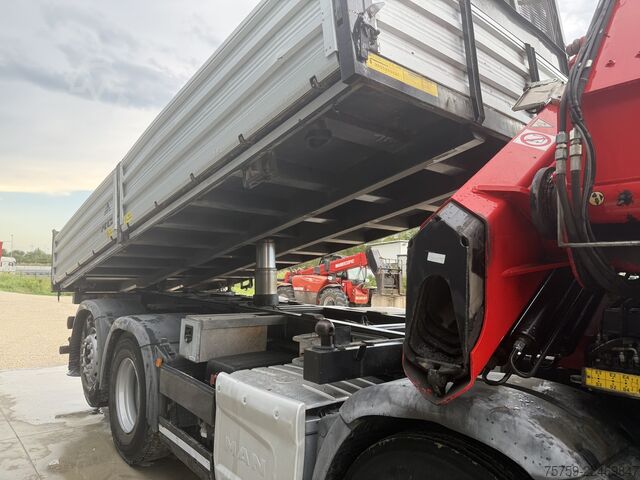 Kipper LKW MAN 35.470 TGS Kipper + Kran Fassi F485 8x2