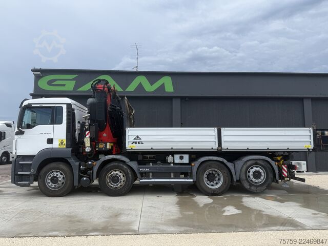 Kipper LKW MAN 35.470 TGS Kipper + Kran Fassi F485 8x2