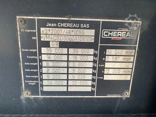 Gekoeld/bevroren transport Chereau Frigo / 7 cm walls / BPW Disc / Carrier Vector