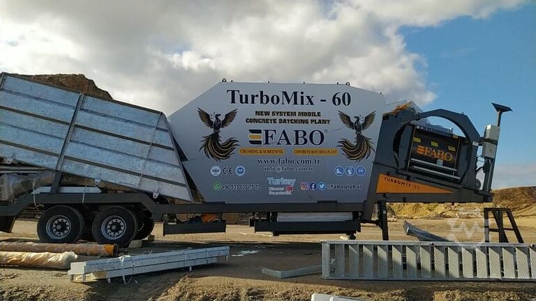 Mobile Concrete Batching Plant FABO Mobile Concrete Batching Plant 60 m3/h Mobile Concrete Batching Plant