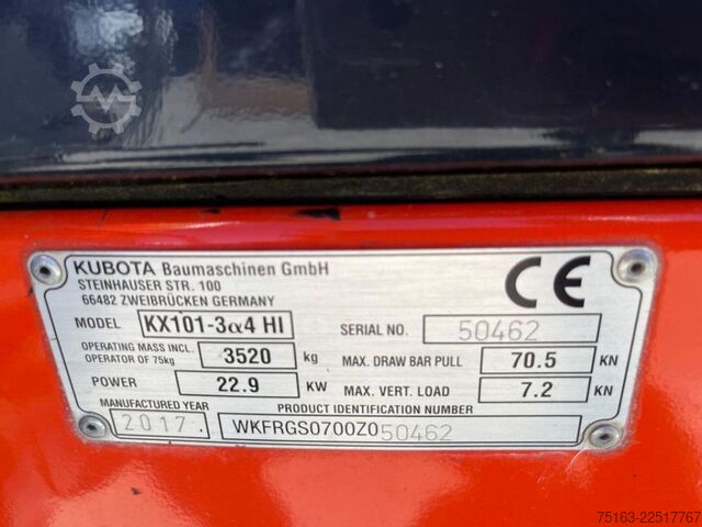 Minikoparka KUBOTA Minibagger KX 101-3a4 HI Minibagger nur 1.190h