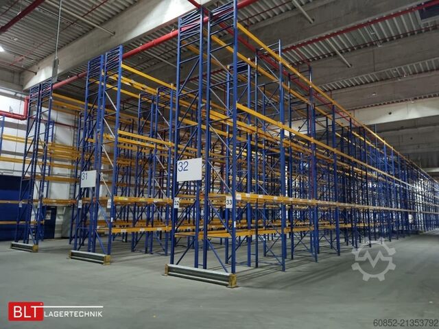 Tungt lagerreol, industrireol, højlagerreol Jungheinrich Delta – 101 lfm, Höhe 7,50m Boden + 3 Ebenen | Fachlast 2700 kg