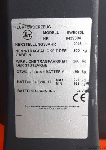 Stivuitor manual TOYOTA BT SWE 080L
