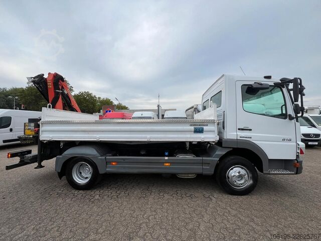 Carrinha basculante trilateral MERCEDES-BENZ Atego 818 Meiller Kipper Palfinger Kran
