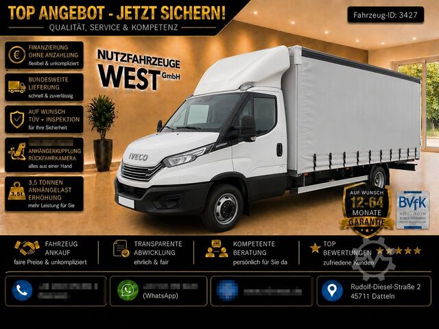 Furgão cortina de lona IVECO Daily 72-210 Hi-Matic XXL Maxi Pritsche*1.Hand*