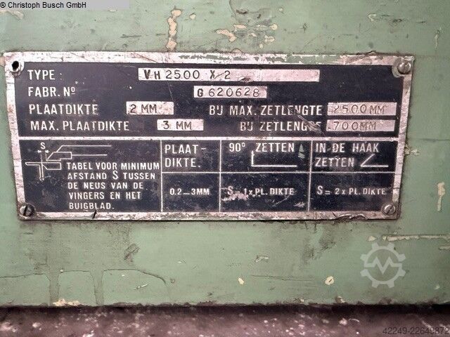 Schwenkbiegemaschine GOSMETA Vh 2500-2