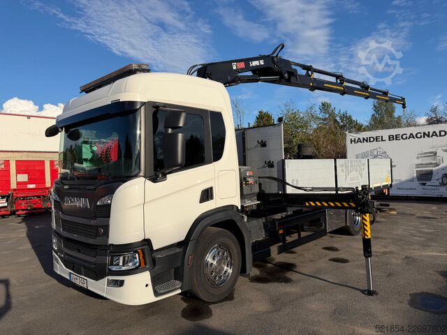 Laadplatform Scania P320 Flatbed-truck + HIAB X-HiPro 162 E4, 2019