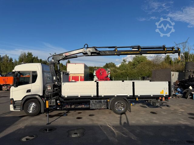 Laadplatform Scania P320 Flatbed-truck + HIAB X-HiPro 162 E4, 2019