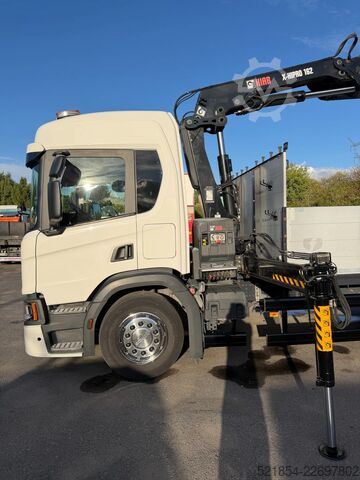 Laadplatform Scania P320 Flatbed-truck + HIAB X-HiPro 162 E4, 2019