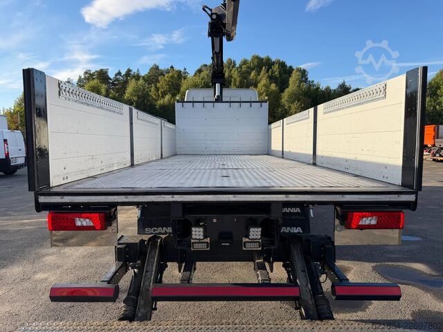 Laadplatform Scania P320 Flatbed-truck + HIAB X-HiPro 162 E4, 2019