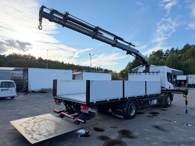 Laadplatform Scania P320 Flatbed-truck + HIAB X-HiPro 162 E4, 2019
