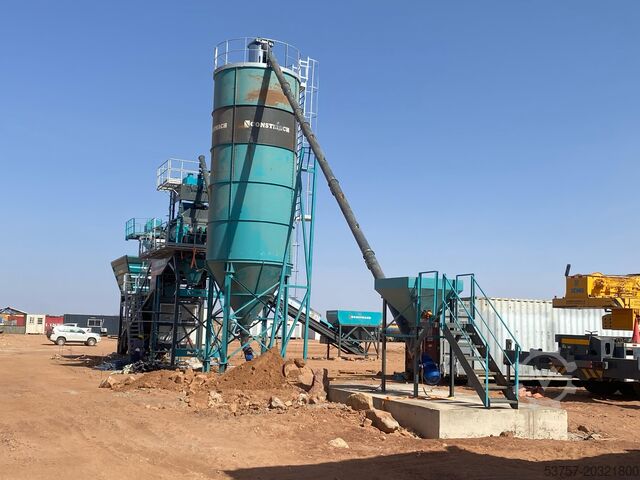 Central móvel de concreto, concreto CONSTMACH 100 M3/H Mobil Concrete Batching Plant