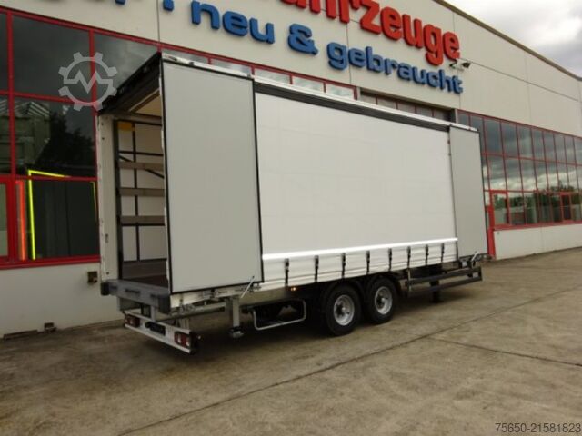 Brandalı açık römork Möslein TPW 105 D Schwebheim  Tandem- Planenanhänger Durchladen