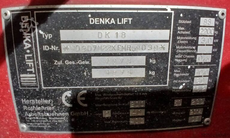 Hefplatform Rothlehner Denka Lift DK18