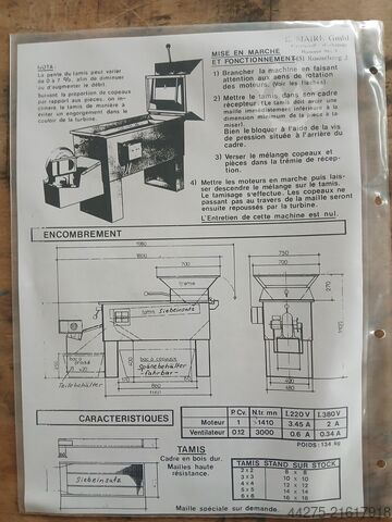 Peneira de cavacos, máquina de peneiramento, peneira vibratória Henri Petit Jean kein Schwanog B 222