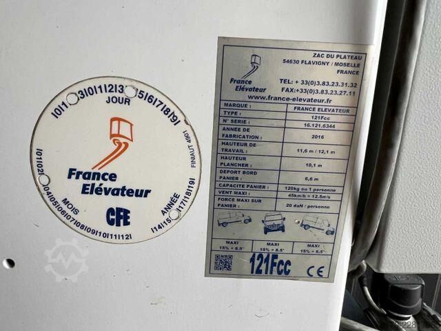 ανυψωτική πλατφόρμα τοποθετημένη σε φορτηγό Renault Master 2.3 dCi / France Elevateur 121FCC, 12,5m