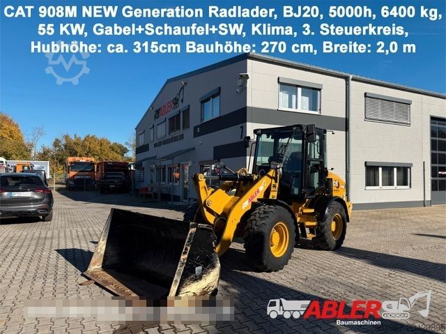 Wheel loader CATERPILLAR 908 M New Generation Radlader Klima SW