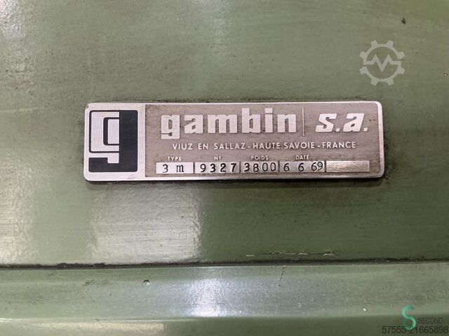 Fraiseuse Gambin 3M, 1000x420x710 mm, année 1969 Gambin 3M, 1000x420x710mm