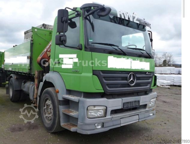 Tre-sidet tipbil MERCEDES-BENZ Axor 1829 / E5 / ALU Kipper / Atlas Kran