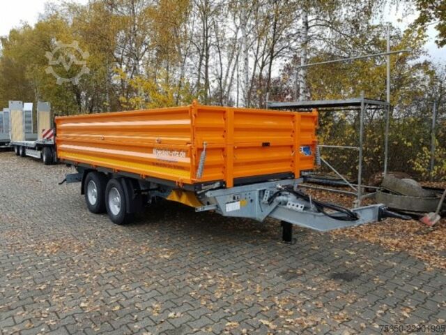 Tipvognstrailer Möslein TTD11- BA Orange  neuer Tandem 3- Seitenkipper Tiefladermit Bordwand- Aufsatz-- Neufahrzeug --