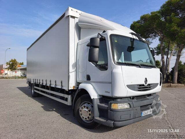 Camión plataforma con toldo RENAULT 18.300 MIDLUM EURO 5
