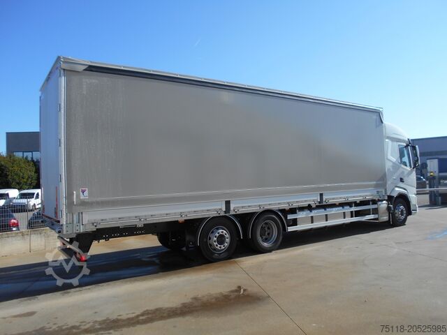 Camión con plataforma y lona DAF XF 480 FAN 6x2 - CENTINA 24 EPAL