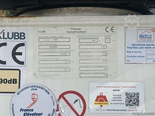 Vrachtwagenhoogwerker Renault Master  Bühne KLUBB 11m   2 Personen Korb 200kg