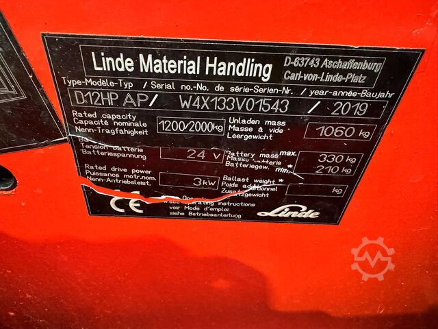 2019 Manutenzione + UVV 04/2027 1853 ore Linde D12HPAP