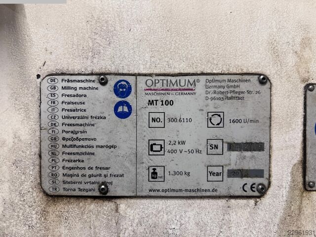 Freesmachine - Universeel OPTIMUM MT100
