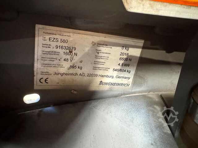 2018 service + UVV til 09/2027 Jungheinrich EZS580