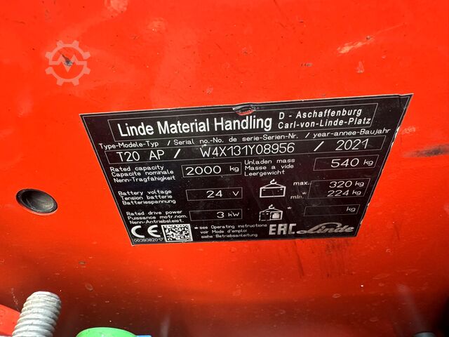 2022 Serwis + UVV do 09.2027, 1801 motogodzin Linde T20AP